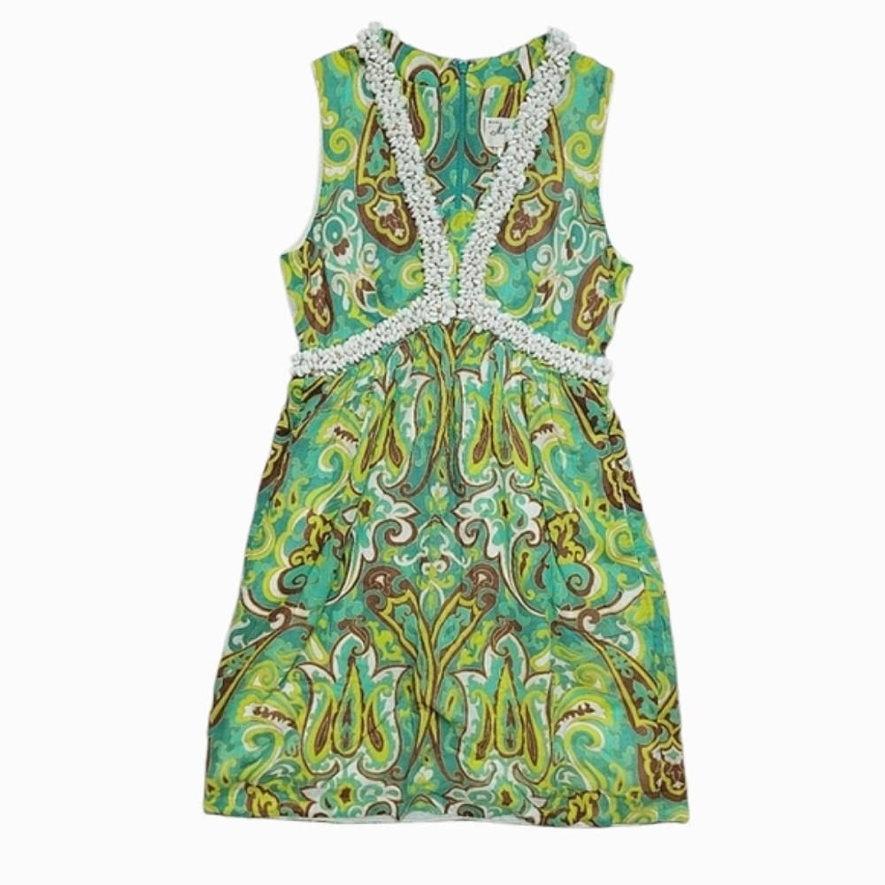 An Original Milly of New York Beaded Tropical Floral Sheath Dress Beach Resort 4